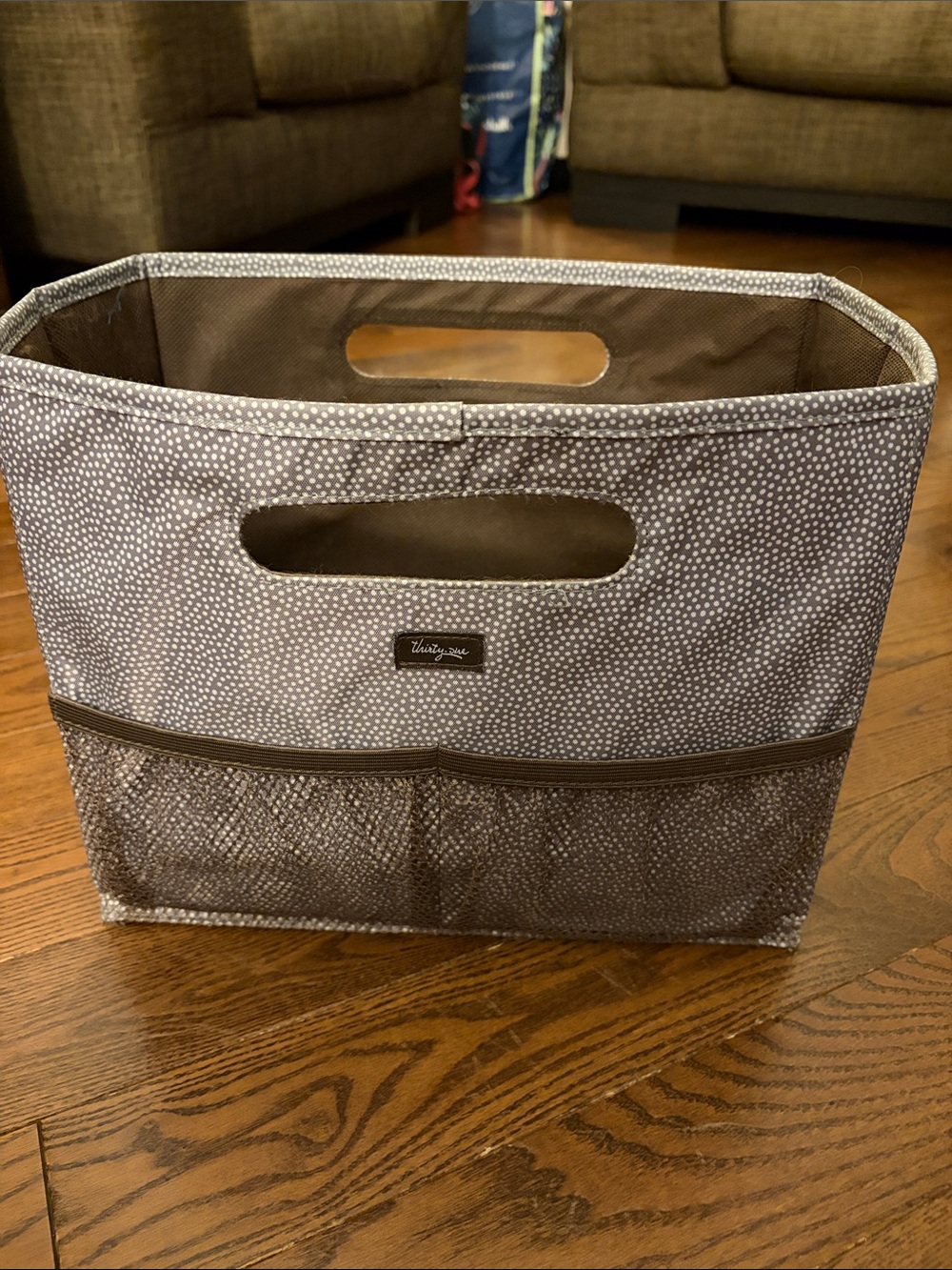 Thirty-one Fold ‘n File - Taupe with White Dot Fabric Storage